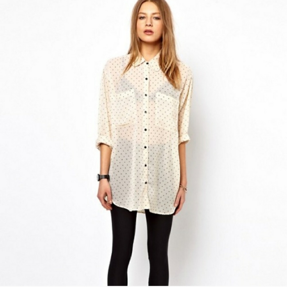 American Apparel Oversized Polka Dot Blouse